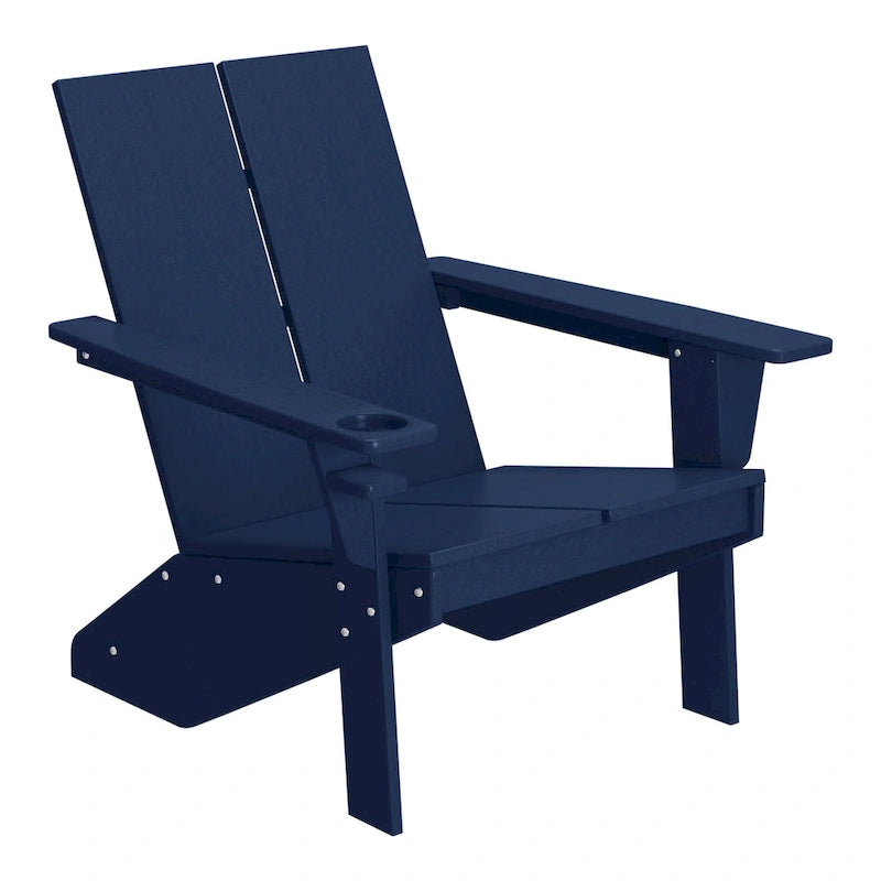 Polytrends Coastin Modern Poly Adirondack Chair With Ottoman (Set of 2)
