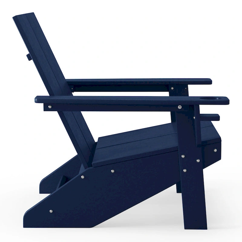 Polytrends Coastin Modern Poly Adirondack Chair With Ottoman (Set of 2)