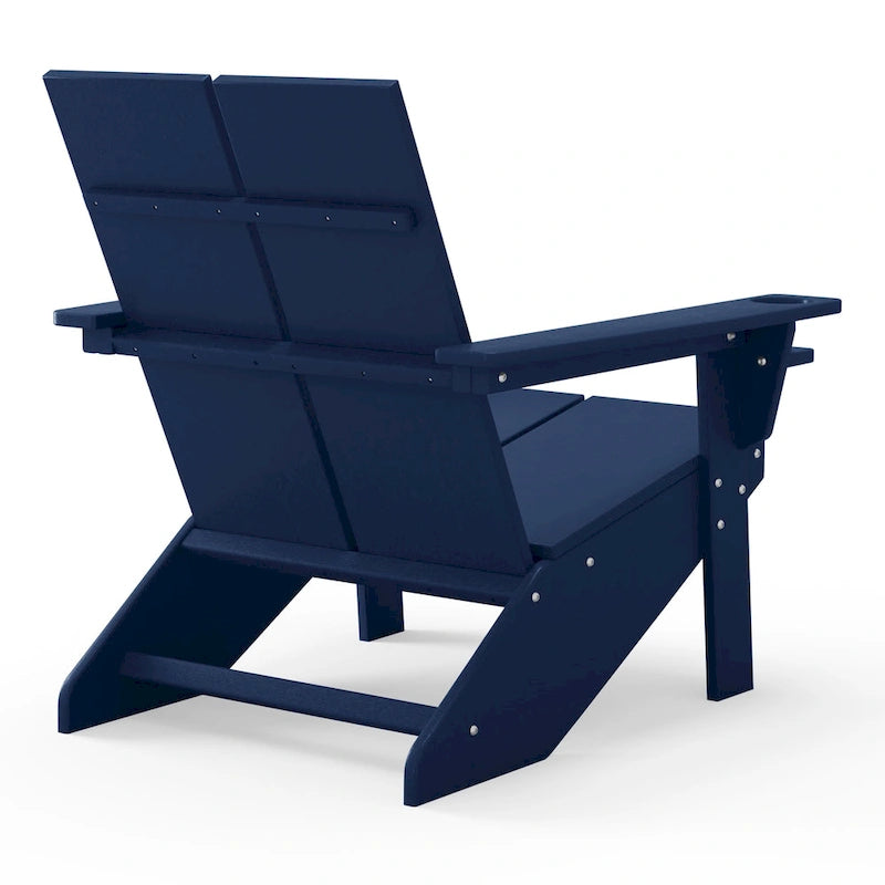 Polytrends Coastin Modern Poly Adirondack Chair With Ottoman (Set of 2)