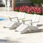 Polytrends Coastin Modern Poly Adirondack Chair With Ottoman (Set of 2)
