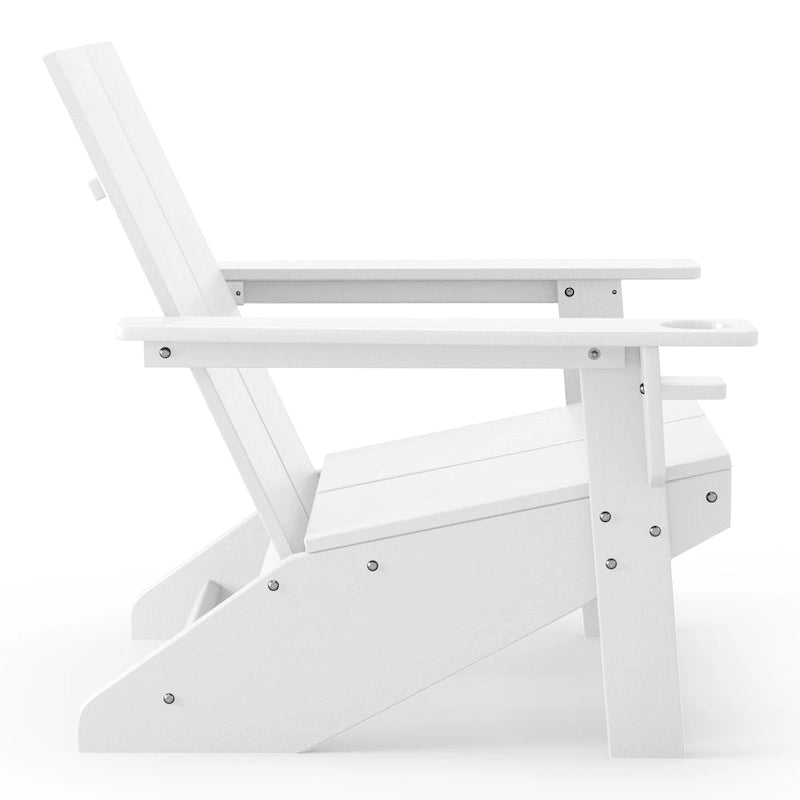 Polytrends Coastin Modern Poly Adirondack Chair With Ottoman (Set of 2)