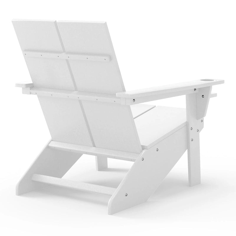 Polytrends Coastin Modern Poly Adirondack Chair With Ottoman (Set of 2)
