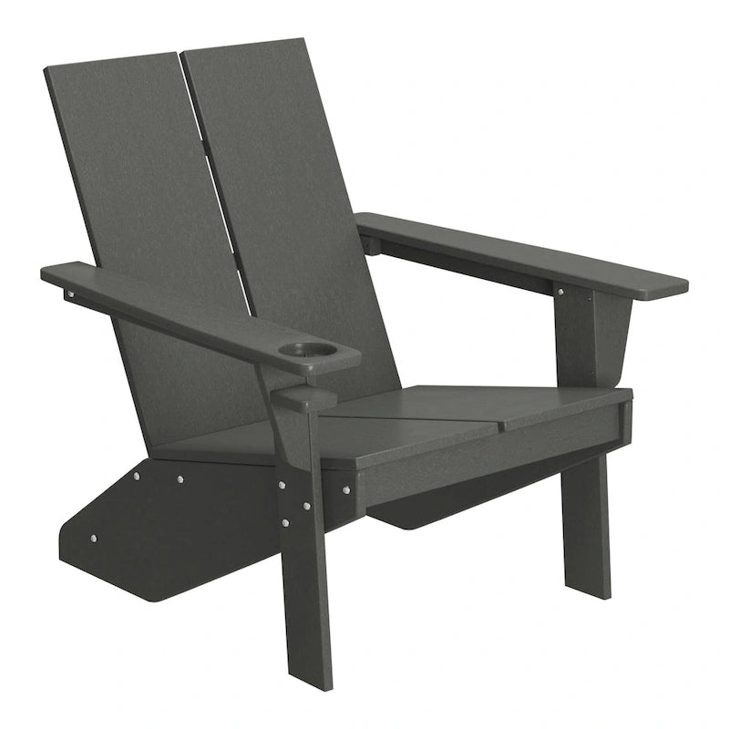 Polytrends Coastin Modern Poly Adirondack Chair With Ottoman (Set of 2)