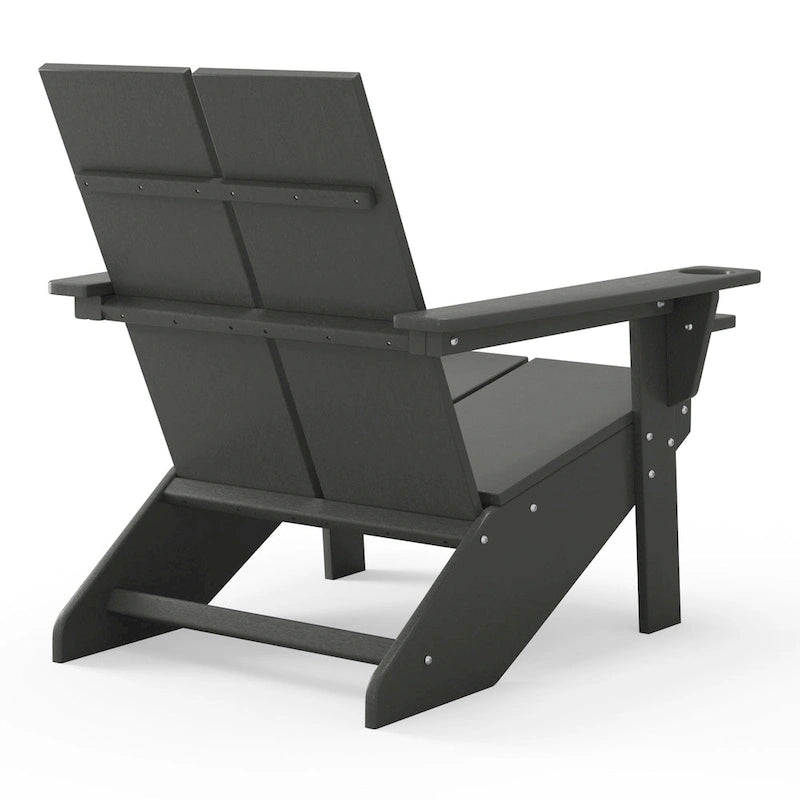 Polytrends Coastin Modern Poly Adirondack Chair With Ottoman (Set of 2)