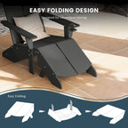 Polytrends Coastin Modern Poly Adirondack Chair With Ottoman (Set of 2)
