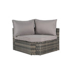 8-Piece Sectional Patio Sofa Set Gray Wicker with Dark Gray Cushions