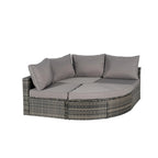 8-Piece Sectional Patio Sofa Set Gray Wicker with Dark Gray Cushions