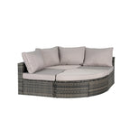 8-Piece Sectional Patio Sofa Set Gray Wicker with Dark Gray Cushions