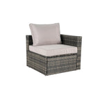 8-Piece Sectional Patio Sofa Set Gray Wicker with Dark Gray Cushions