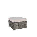 8-Piece Sectional Patio Sofa Set Gray Wicker with Dark Gray Cushions
