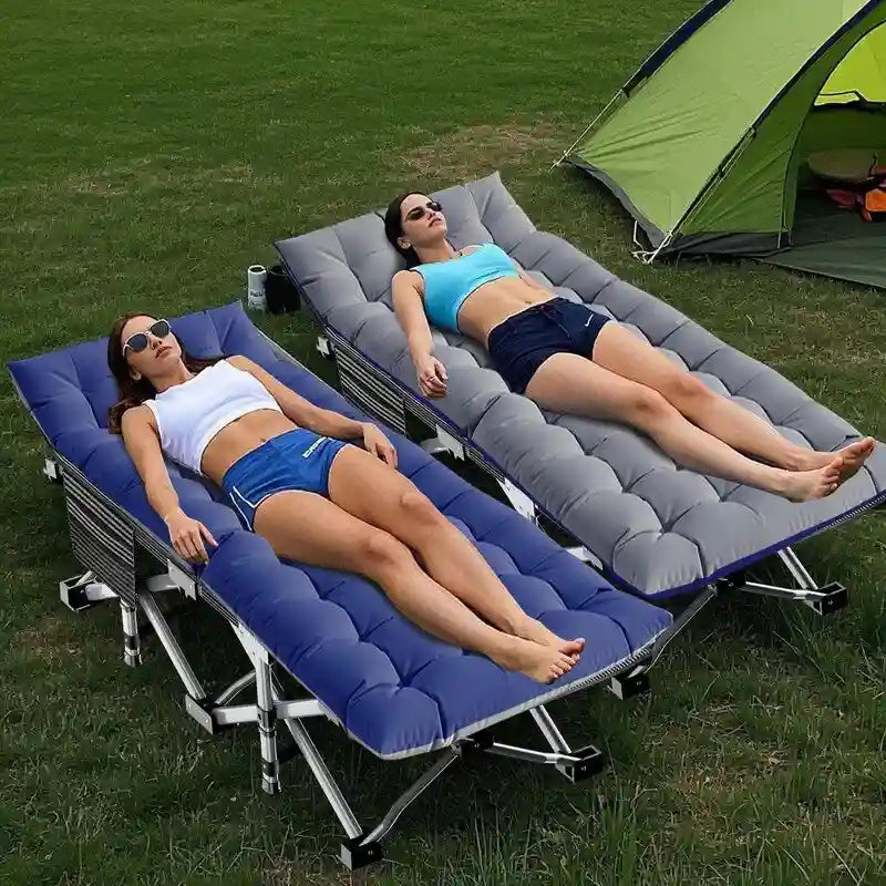 Folding Camping Cot Double Layer 1200D Oxford for 1-2 People Heavy Duty