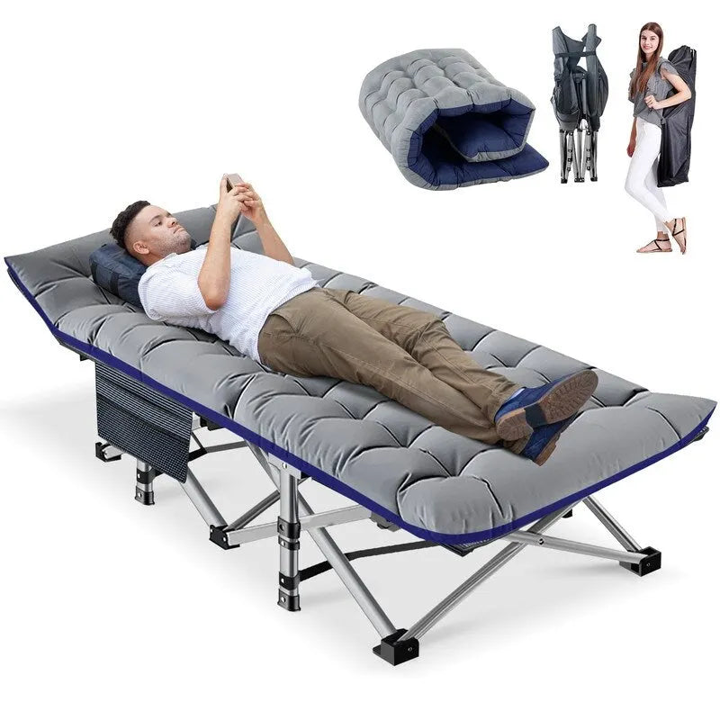 Folding Camping Cot Double Layer 1200D Oxford for 1-2 People Heavy Duty
