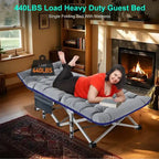 Folding Camping Cot Double Layer 1200D Oxford for 1-2 People Heavy Duty