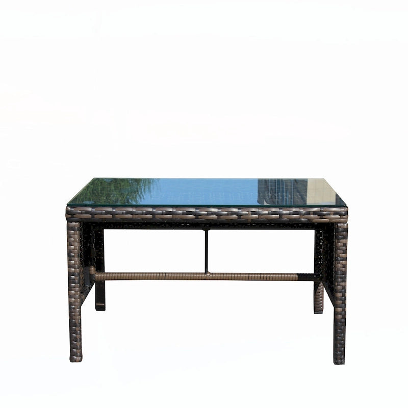 Outdoor patio furniture 1 wicker coffee table,brown