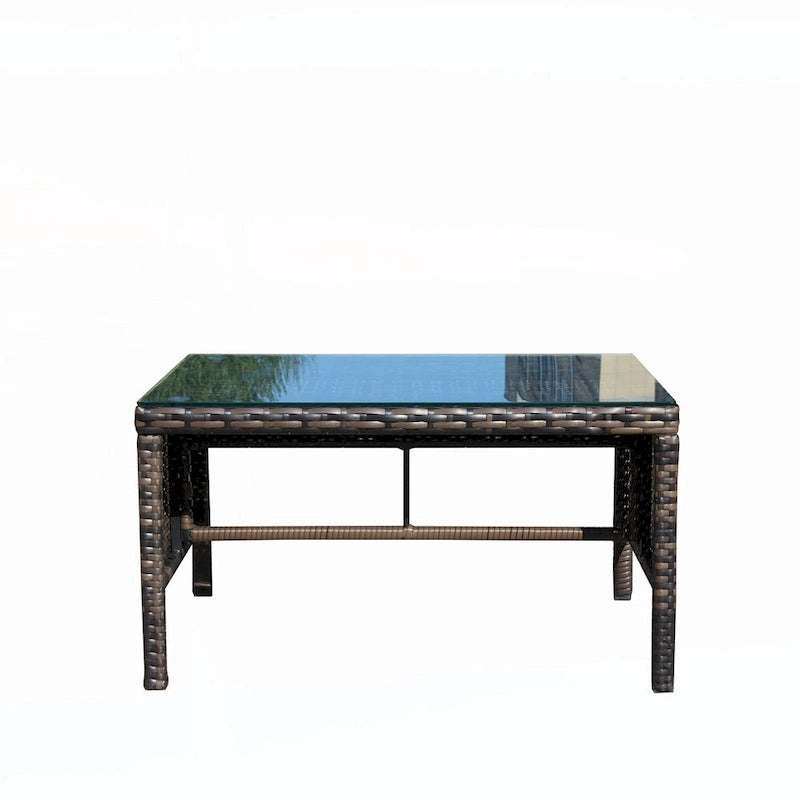 Outdoor patio furniture 1 wicker coffee table,brown