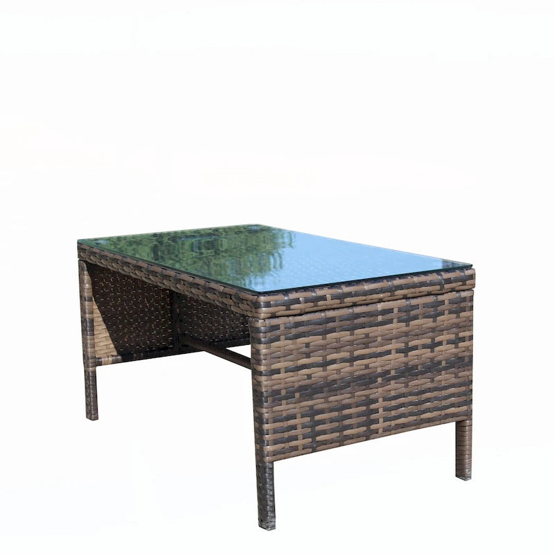 Outdoor patio furniture 1 wicker coffee table,brown