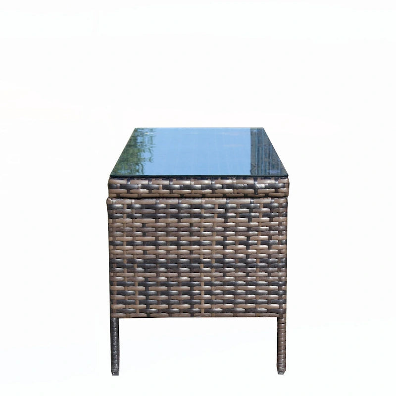 Outdoor patio furniture 1 wicker coffee table,brown