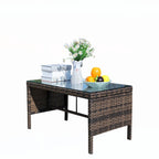 Outdoor patio furniture 1 wicker coffee table,brown