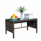Outdoor patio furniture 1 wicker coffee table,brown