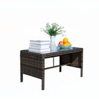 Outdoor patio furniture 1 wicker coffee table,brown