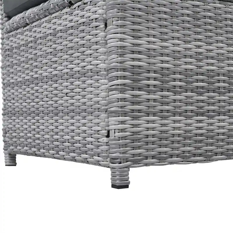 PE Rattan Sectional Sofa Set with 2 Recliners 2 Ottomans 1 Table