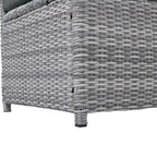 PE Rattan Sectional Sofa Set with 2 Recliners 2 Ottomans 1 Table