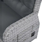 PE Rattan Sectional Sofa Set with 2 Recliners 2 Ottomans 1 Table