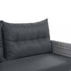 PE Rattan Sectional Sofa Set with 2 Recliners 2 Ottomans 1 Table
