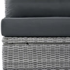 PE Rattan Sectional Sofa Set with 2 Recliners 2 Ottomans 1 Table