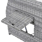 PE Rattan Sectional Sofa Set with 2 Recliners 2 Ottomans 1 Table