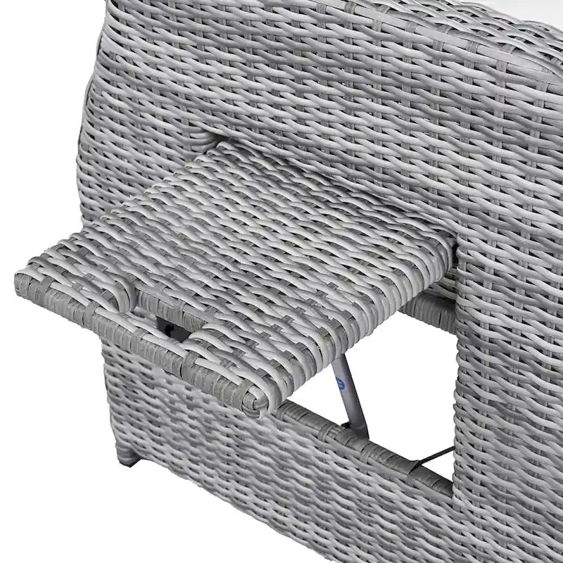 PE Rattan Sectional Sofa Set with 2 Recliners 2 Ottomans 1 Table