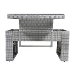 PE Rattan Sectional Sofa Set with 2 Recliners 2 Ottomans 1 Table