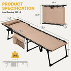 Folding Tanning Lounge Chair Gray/Beige 5 Adjustable Positions Textilene