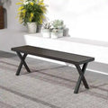 Costway 1/2 PCS 54  Patio Metal Bench with Slatted Seat & X Legs