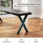 Costway 1/2 PCS 54  Patio Metal Bench with Slatted Seat & X Legs