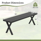 Costway 1/2 PCS 54  Patio Metal Bench with Slatted Seat & X Legs