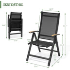 Aluminum Patio Dining Set with Umbrella Hole 7 or 9 Pieces Folding Chairs