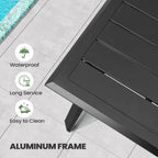 Aluminum Patio Dining Set with Umbrella Hole 7 or 9 Pieces Folding Chairs