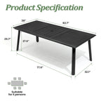 Aluminum Patio Dining Set with Umbrella Hole 7 or 9 Pieces Folding Chairs