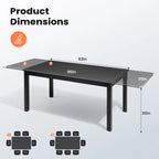 9-Piece Extendable Aluminum Dining Set for 6-8 People 8 Rattan Chairs 1 Table