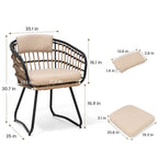 9-Piece Extendable Aluminum Dining Set for 6-8 People 8 Rattan Chairs 1 Table