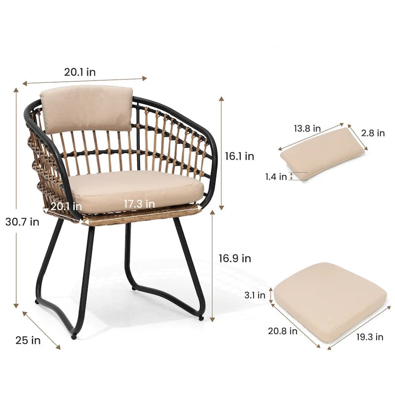 9-Piece Extendable Aluminum Dining Set for 6-8 People 8 Rattan Chairs 1 Table