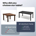 9-Piece Extendable Aluminum Dining Set for 6-8 People 8 Rattan Chairs 1 Table
