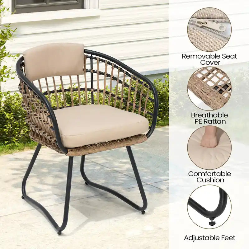9-Piece Extendable Aluminum Dining Set for 6-8 People 8 Rattan Chairs 1 Table