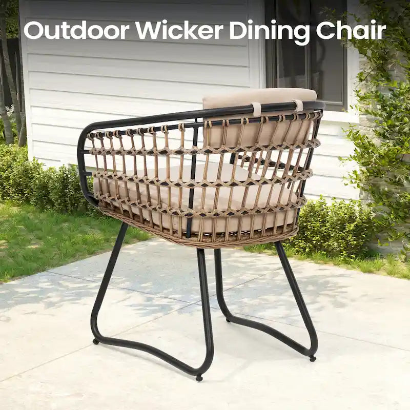 9-Piece Extendable Aluminum Dining Set for 6-8 People 8 Rattan Chairs 1 Table