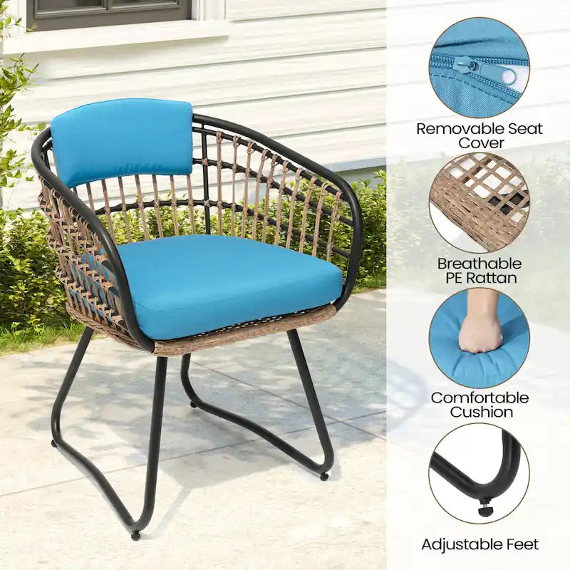 9-Piece Extendable Aluminum Dining Set for 6-8 People 8 Rattan Chairs 1 Table