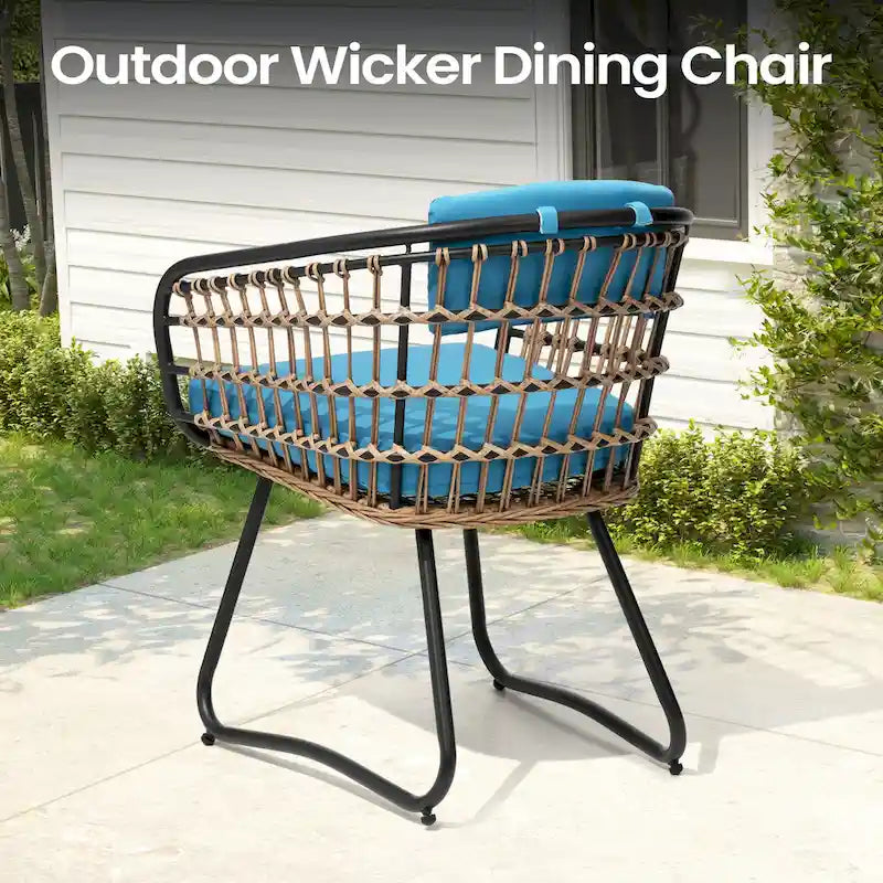 9-Piece Extendable Aluminum Dining Set for 6-8 People 8 Rattan Chairs 1 Table