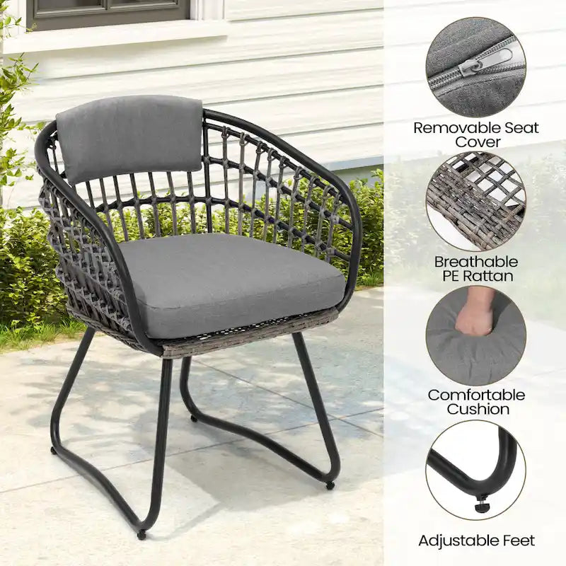 9-Piece Extendable Aluminum Dining Set for 6-8 People 8 Rattan Chairs 1 Table