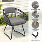 9-Piece Extendable Aluminum Dining Set for 6-8 People 8 Rattan Chairs 1 Table