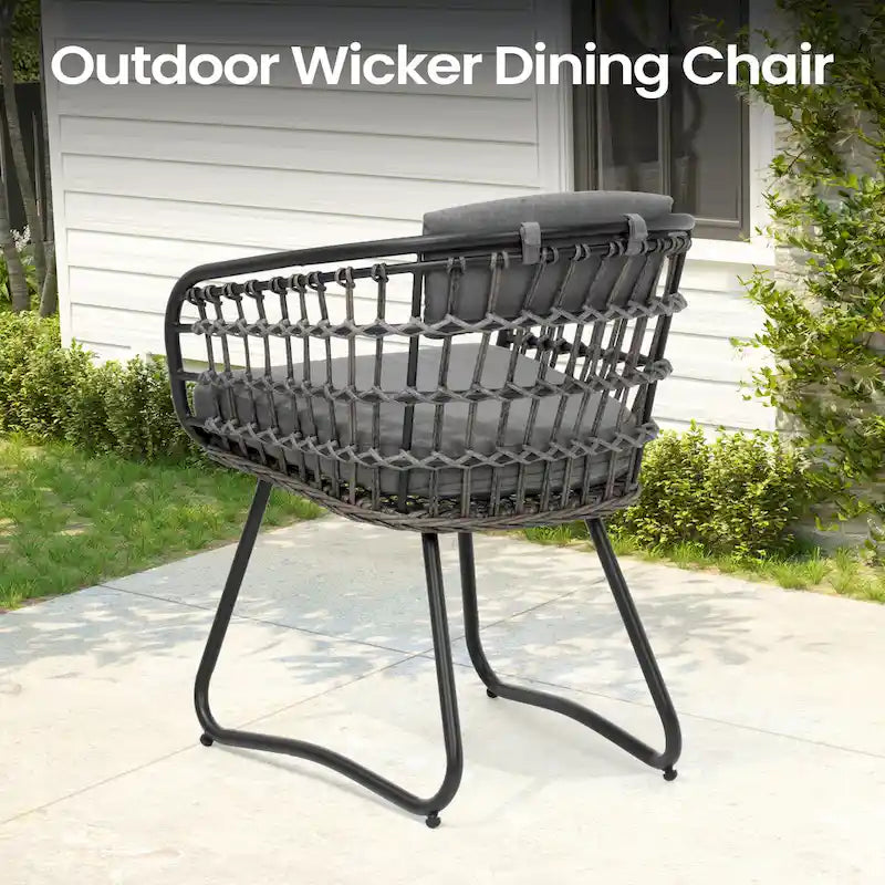 9-Piece Extendable Aluminum Dining Set for 6-8 People 8 Rattan Chairs 1 Table